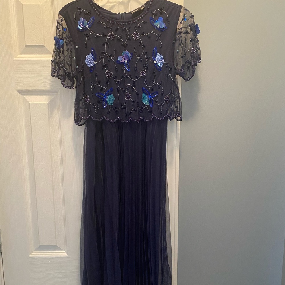 Navy blue sequin MATERNITY dress.